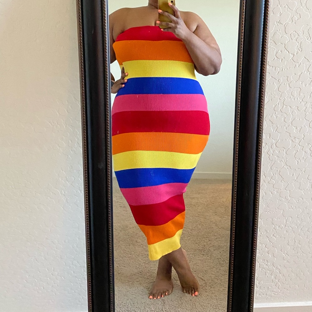 Plus sweater tube dress